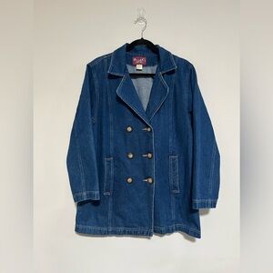 Denim&Co Vintage 90s Denim Chore Jacket Coat Size Medium Y2K